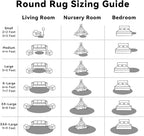 OLANLY Grey Round Rugs for Bedroom - Machine Washable, 7 ft Circle Area Rugs for Living Room, Soft and Fluffy Shaggy Carpet for Teen Girls and Boys, Nursery Rooms, Dorms, Home Decor Aesthetic