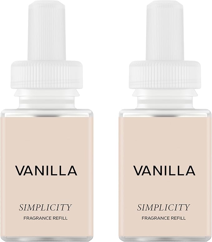 Pura & Simplicity Home Scent Refill - Smart Air Diffuser - Long-Lasting Luxury Fragrance per Refill - Home Essential - Clean & Safe Diffuser Fragrance - 2 Pack, Vanilla