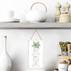 MRC Wood Products Bless The Food Before Us Wooden Plank Hanging Wall Decor Sign White Style 5x10
