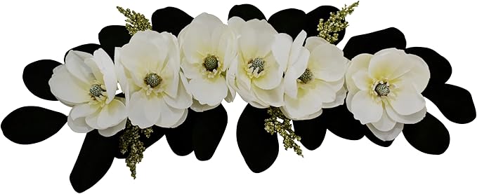 32" Cream Silk Magnolia Swag