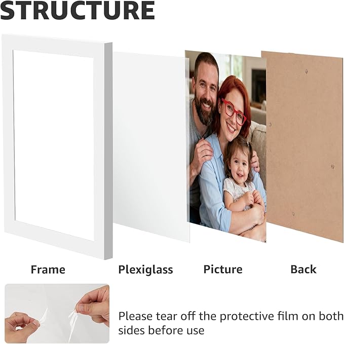 Giftgarden 4x6 Picture Frame Set of 18, Lightweight 4 by 6 Frames Bulk for Gallery, Office, Living Room Wall Photo Hanging and Tabletop Display, White