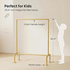 Kids Pipes Dress up Racks, Kids Clothing Racks, Child Garment Racks, Hanging Clothes Rod Storage Shelf Organizers Shelves Shelving, Gold Metal