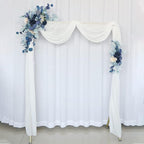 Blue Wedding Arch Flowers Set of 2, Artificial Flower Swag Floral Dusty Decor, Rustic Eucalyptus Greenery for Ceremony Sign Chair, S: 50 x 20cm, L: 70 50cm