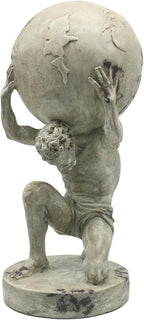 Lukitas Atlas Holding Up World Statue and Sculpture, Lifting The Earth Figurine Decor, Creative Ornament for Home Office Living Room, Resin 11.5''