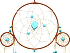 Urdeoms Big Brown Dream Catcher Wall Decor for Girls Women Boho Dream Catchers for Bedroom Adult Boys Teen Room Decor with Turquoise Hanging Ornament and Feathers Blessing Gifts(NO.31)