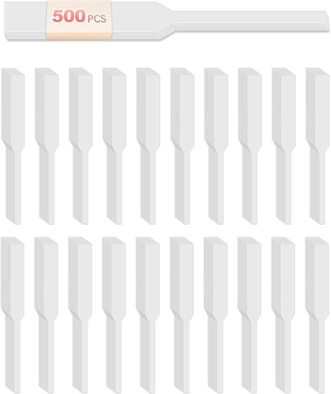 500 Pieces Perfume Tester Strips, Disposable Fragrance Test Strips, Pure White and Strong Absorbent, Fragrance Blotter Strips, Scent Strips, for Fragrances Essential Oils Spice