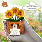 OASSIE Kindergarten Graduation Gifts for Kids Teens - Sunflower Bear Positive Crochet Animals, Inspirational Birthday End of Year Preschool Teen Girl Gifts Trendy Stuff for Boys Girls Daughter Sister