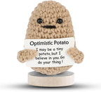 DAFURIET Mini Funny Crochet Doll with Card - 3 Inch Wool Potato for Cheer Up Gifts and Party Decorations