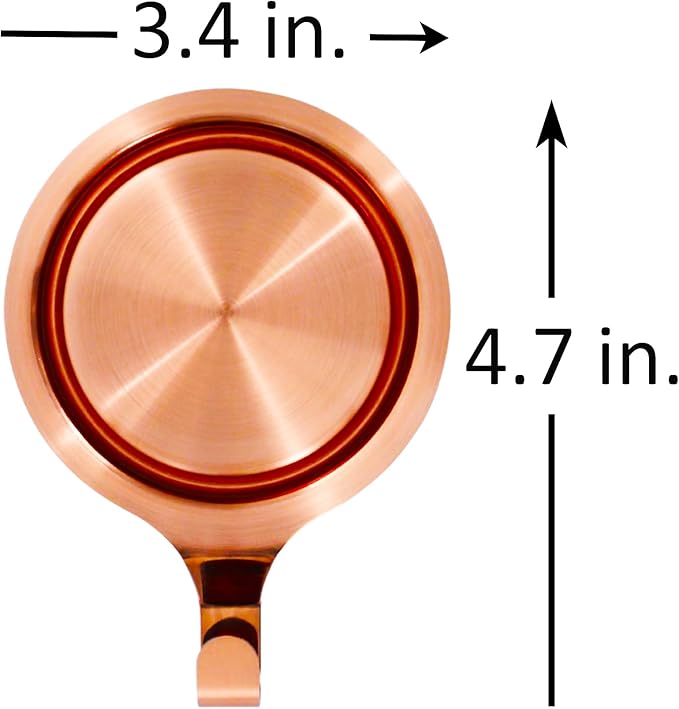 Haute Decor Attract® Pinch-Free Magnetic Wreath Hanger (Copper) - Set of 2 Magnets - for use on 1 Single-Pane Glass Door/Window or 2 Metal Doors/Surfaces