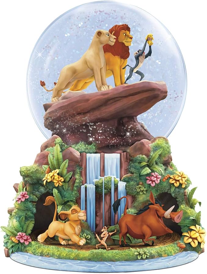 Disney Bradford Exchange Lion King Musical Glitter Globe - Simba Nala Rafiki