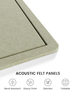Fluxynara Large Bulletin Board, 70.8" x 47.2" Cork Board Alternative with 48 Safe Removable Adhesive Tabs, Foldable Felt Pin Board for Home Office, Classroom, Bedroom,Entryway for Walls—Sage