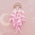 Dream Catcher Wall Hanging for Girls Bedroom Decoration,Pink Dream Catchers for Kids Room Decor Art Craft Gift, Handmade Feather Wall Decor Hanging Ornament(Pink)