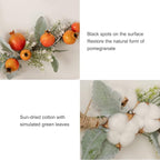 Simulation Pomegranate Fruit Swag, Decorative Greenery Artificial Lemon Swag, Simulation Lemon Pendant Front Door Garland, Artificial Flowers False Flower for Wedding Home Wall Decoration(Yellow)