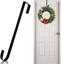 12 in Wreath Hanger Black Wreath Hangers for Front Door Wreaths Hangers Hook Over The Door Hook for Christmas Wreaths Holder Xmas Halloween Easter Home Outdoor Decorations