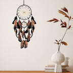 Dream Catchers with Luminous Beads Dream Catchers for Adults Handmade Native American Hanging Wall Decor Ornament for Bedroom Brown