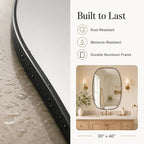USHOWER Black Oval Arch Bathroom Mirrors for Over Sink, 30x40 Inch Bathroom Vanity Mirror for Bathroom, Bedroom, Vanity, Entryway, Aluminium Frame, Anti-Rust, Modern Wall Decor