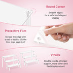 2 Packs Acrylic Display Stand Riser,3 Tier Perfume Organizer Cupcake Stand Acrylic Pop Shelves Holder,Clear Desk Display Shelf for Figure,Trinket,Collectibles,Dessert Tray Stands for Party Decor-7.9in