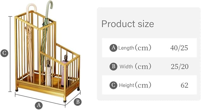 Indoor Large-capacity Umbrella Stand，Metal Umbrella Stand Hotel Commercial，Metal Standing Umbrella Holder，Metal Umbrella Holder，Large-capacity Entrance Umbrella Storage Rack For Hotel Offices(Gold,25*