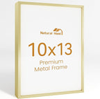 10x13 Aluminum Metal Picture Frame,Tempered Glass Gold Photo Frame 10x13 for Family Photo,Posters,Art,Document to Wall Mount Horizontally or Vertically