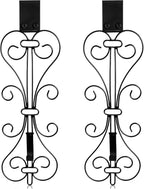 Kathfly 2 Pack 17 Inch Wreath Door Hanger Front Door Metal Bow Hanging Hook Adjustable Hook Length for Garden Spring Wreath Porch Decor Christmas Valentine's Day Decorations(Black)