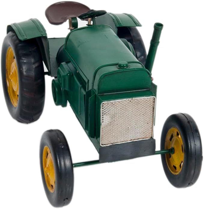 1939 John Deere Model D Tractor Metal Handmade - John Deere Collectibles - Metal Scale Model for Home & Office - 11.5" L x 6" W x 6.5" H