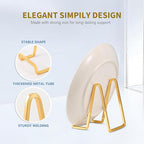 Plate Holder Easel Display Stand - 4.5 inch Metal Plate Stands for Display - Tabletop Picture Stand - Gold Iron Easels for Display Pictures | Photo Frames | Book | Decorative Plates | Plaque - 1 Pack