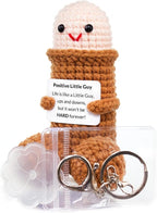 Funny Positive Crochet Gifts Emotional Support Stuffed Doll for Friends Men Women,White Elephant