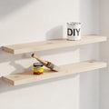 Homeforia 30 inch Wood Floating Shelves, High End Solid Natural Wood 30inch Floating Shelf for Wall, Unfinished Wooden 30 inches Floating Shelves, Heavy Duty Bracket, 30 X 6.5 X 1.75 in, Set of 2