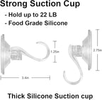 2PCS Wreath Hanger, Suction Cup Hooks with Key Lock, Heavy Duty Vacuum Wall Window Shower Suction Cup Hook and Wreath Hanger for Front Door, Wreath Holders, Plastic Hook Cup Holds up to 22 Lbs