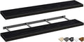 QEEIG Floating Shelves for Wall 55.1" Extra Long - Wall Mounted Shelf Bathroom Kitchen Living Room Bedroom Farmhouse Home Decor Display Bookshelf Large 55.1 x 9.3 inch Set of 2, Black (008-140B)