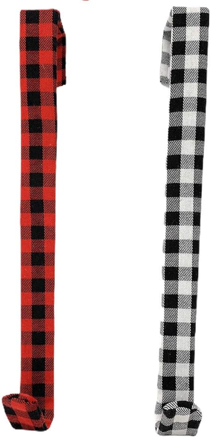 Regent Products Red and Black Buffalo Check Fabric Covered Wreath Hangers, 2-Pack