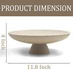LIN CHUAN Large Decorative Bowl, Modern Resin Pedestal Bowl for Home Decor, Stylish Fruit Bowl for Kitchen Counter, Chic Key Holder for Entry Table, Beige