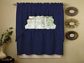 Sweet Home Collection Opaque Rib Cord Kitchen Curtains Pair, 24" Tier, Ribcord Navy