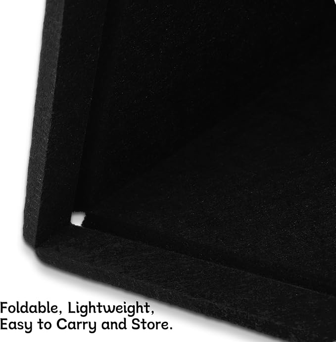 Thboxes Bulletin Board, 36" x 24" Foldable Cork Board Felt Pin Boards with 35 Pushpins Self-Adhesive Photo Decorative Felt Boards for Walls, Office, School, Classroom, Home, Bedroom - Black