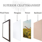 11x15 Picture Frame Set of 3,Wooden Frame 15x11 Wall Gallery Poster Photo frame walnut with Durable Shatter Resistant Plexiglass for Wall Mounting Family -friend- wedding best gift