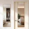 DUMOS 47x14 Inch Full Length Mirror Over the Door, Wall Mounted Full Body Mirror, Door Hanging Metal Aluminum Alloy Frame Dressing Mirrors for Bedroom, Living Room, Entryway, Gold