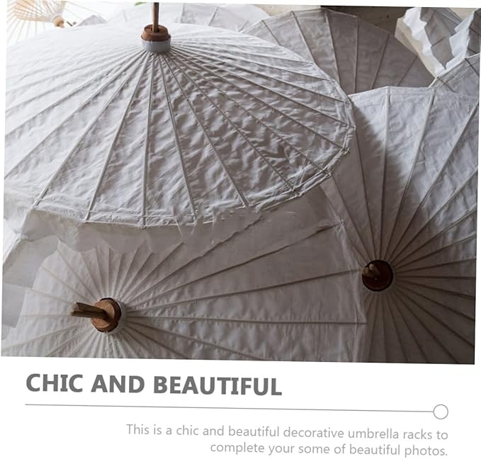 Cabilock Handmade Wooden Umbrella Frame Oil Paper Umbrella Stand Decorative Rack for Home Party Stage Diy Project Random Color