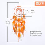 Pretty Jolly Orange Tree of Life Dream Catcher Wall Decor with Luminous Beads Handmade Crystal Stones Dreamcatchers Wall Hanging with Small Butterfly Pendant for Bedroom Wedding Party Wish Gift