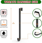 15" Wreath Hanger,Christmas Decorations, for Front Door, Indoor or Outdoor Over The Door Wreath Hook Hanger for Easter Spring Halloween Xmas Wreath Decorations, Steel Material, 20lb Load Bearing