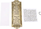 BRTAGG Metal Mezuzah For Door, Install Use Double-sided Tape, 6" High by 2" Wide for Front Door, Blessing House, Bless People, English Scripture, Easy Peel and Stick Mezuzahs Cover Jewish Gifts