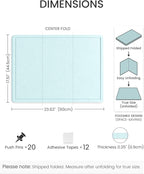 Fluxynara Bulletin Board, 23.6" x 17.5" Cork Board Alternative with 12 Safe Removable Adhesive Tabs, Foldable Felt Pin Board for Home Office, Classroom, Bedroom,Entryway for Walls—Aqua Blue