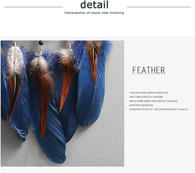 MOONFLY Dream Catcher Handmade Traditional Feather Dreamcatcher Hanging Home Wall Decoration Craft Ornament for Home, Bedroom, Kids, Boys Native American Style Décor (Star)