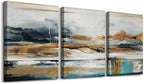 MHARTK66 Abstract Nature Landscape Wall Art for Living Room, Set of 3 Modern Canvas Prints Paintings Artwork for Walls, Wall Decor Pictures for Bedroom Dining Room Office Home Decoration 16x24 Inch