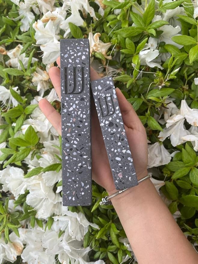 A&S Modern Stone Mezuzah Case Design, Mezuza Cover for Scroll Protection, Easy Peel and Stick Houswarming Gift and Home Blessing