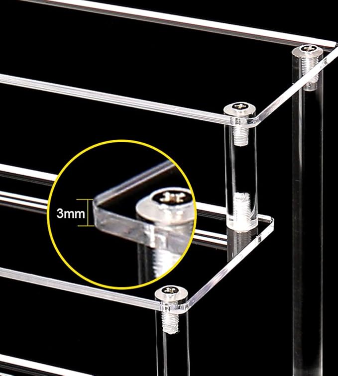 Acrylic Display Risers,Clear Risers Perfume Organizer Stand, 3 Tiered Cupcake Shelf Stand Holder,11.8 Inch,DIY