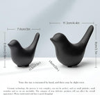 Notakia Small Birds Statues Home Decor Modern Style Decorative Ornaments for Living Room Decor, Bedroom, Office Desktop, Cabinets (Black 2Pcs Birds)