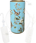 Decorative Ceramic Umbrella Stand - Porcelain Umbrella Holder Chinese Flower and Bird Print Vintage Floor Standing Vase Multi-Functional Cane Storage