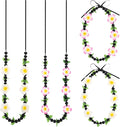 2 Pack 48 Inch Hawaiian Graduation Kukui Nut Money Lei 3D Artificial Plumeria Flower Tropical Hawaii Luau Wreaths for High School College 2026 Grad Party Accessories