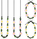 2 Pack 48 Inch Hawaiian Graduation Kukui Nut Money Lei 3D Artificial Plumeria Flower Tropical Hawaii Luau Wreaths for High School College 2026 Grad Party Accessories