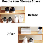 HOMOKUS Shoe Slots Organizer for Closet Organization, 20 Pack Adjustable Shoe Stacker Space Saver,Double Layer Shoe Rack Organizer Holder with 4 Different Height (White)